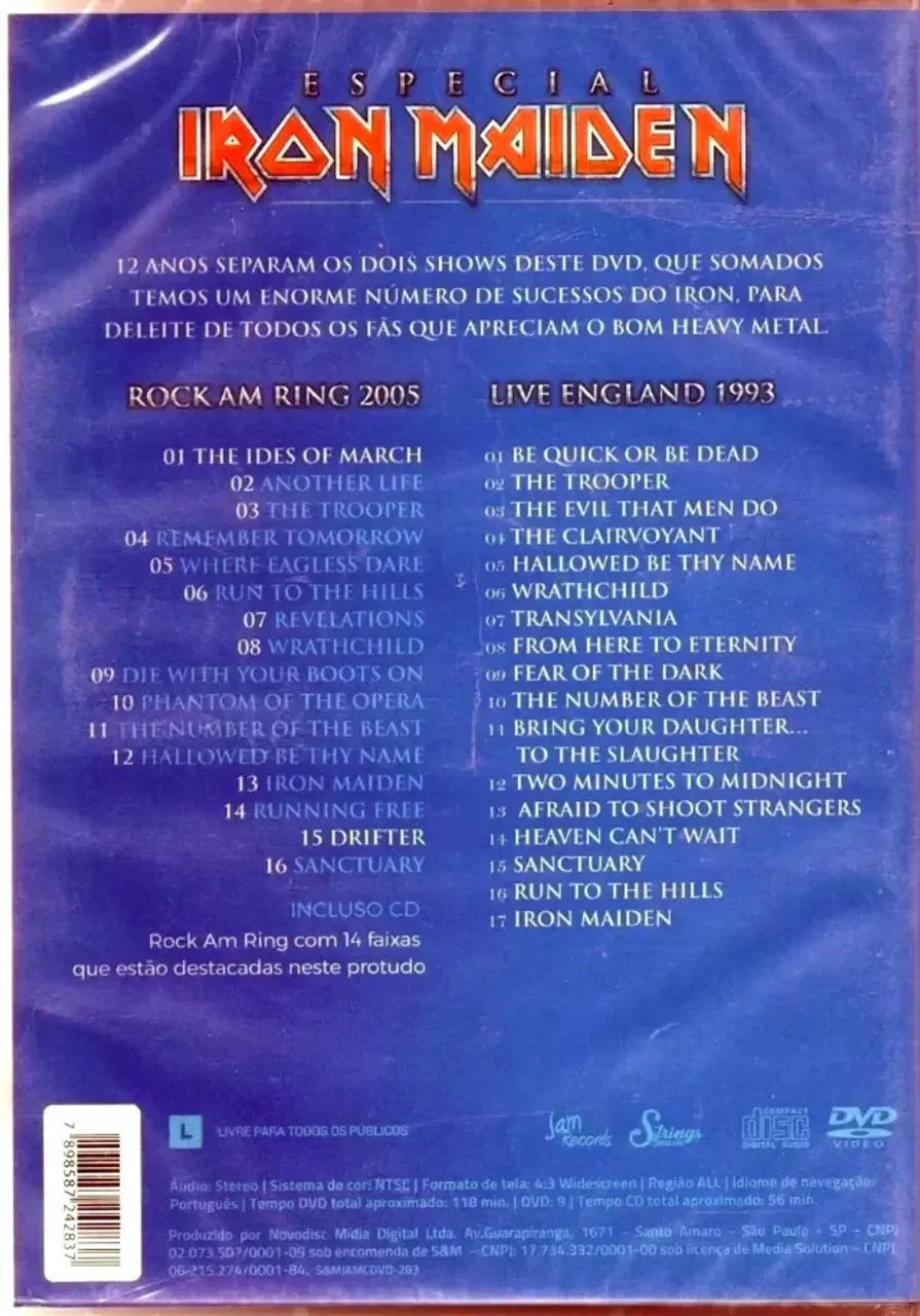 Dvd + Cd IRON MAIDEN - ROCK RING + ENGLAND Br OrigInal - L A C R A D O - Foto 2