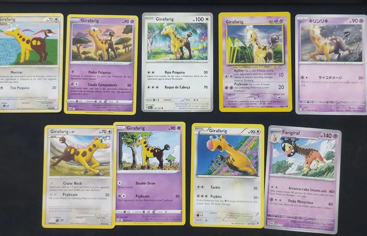 Coleção pokémon Girafaring Cards