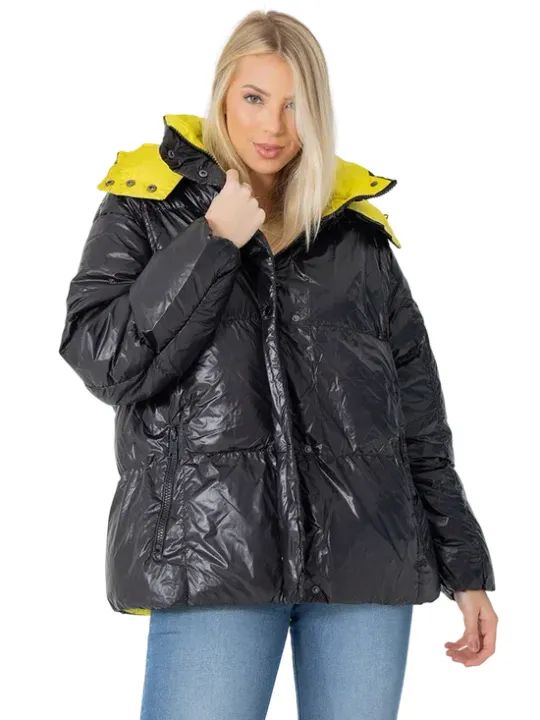 Jaqueta  Nylon Puffer Ampla Forro Colorido - Foto 2