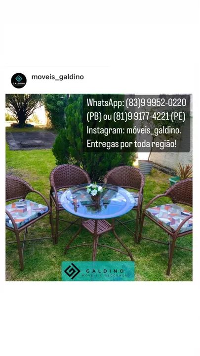 Conjunto de terraço e área - jogo de terraço- jogo de área - cadeiras em fibra - Foto 4