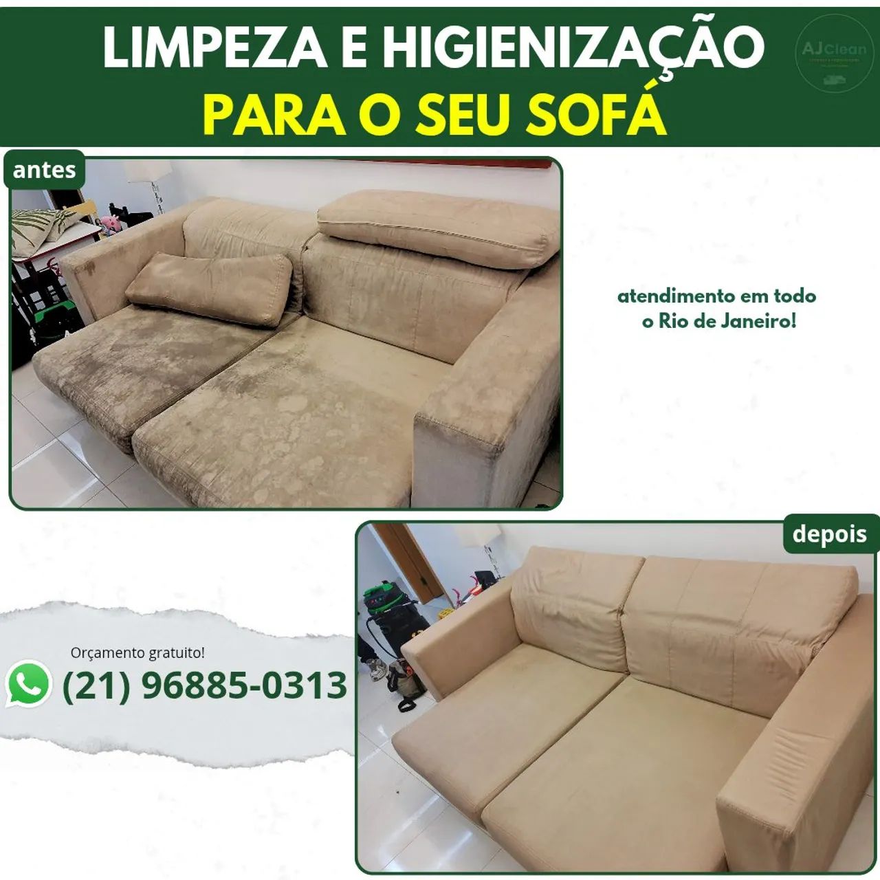 Limpeza de sofá na zona norte 