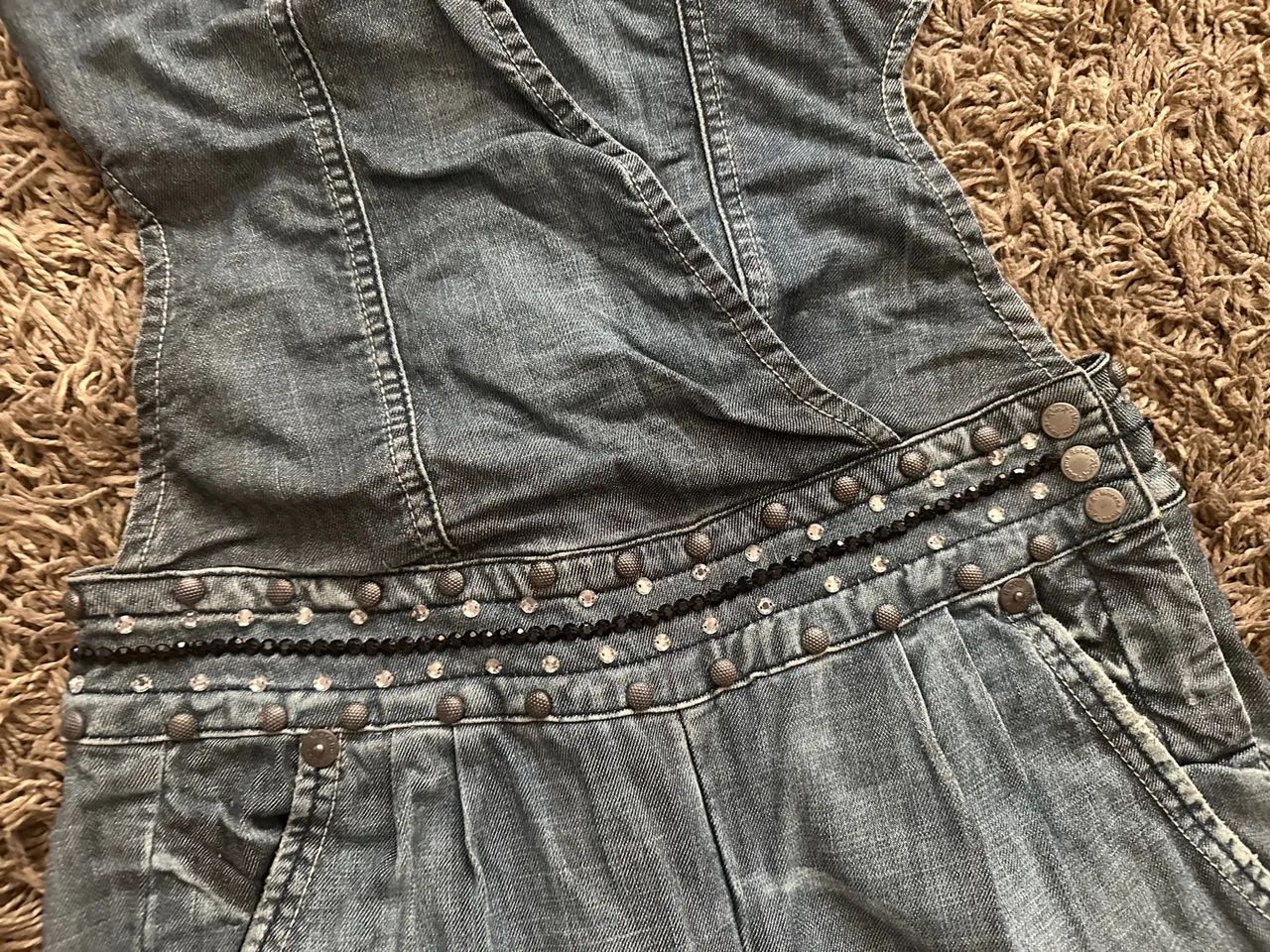 Macacão Jeans Morena Rosa - Tamanho P - Foto 2