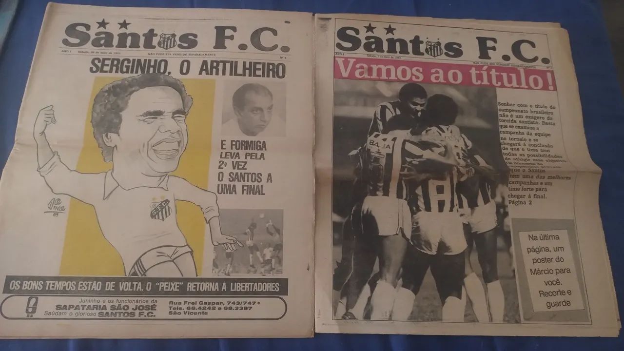 Revistas Santos F.C. - Edições Históricas! 1983 número 1 e 2