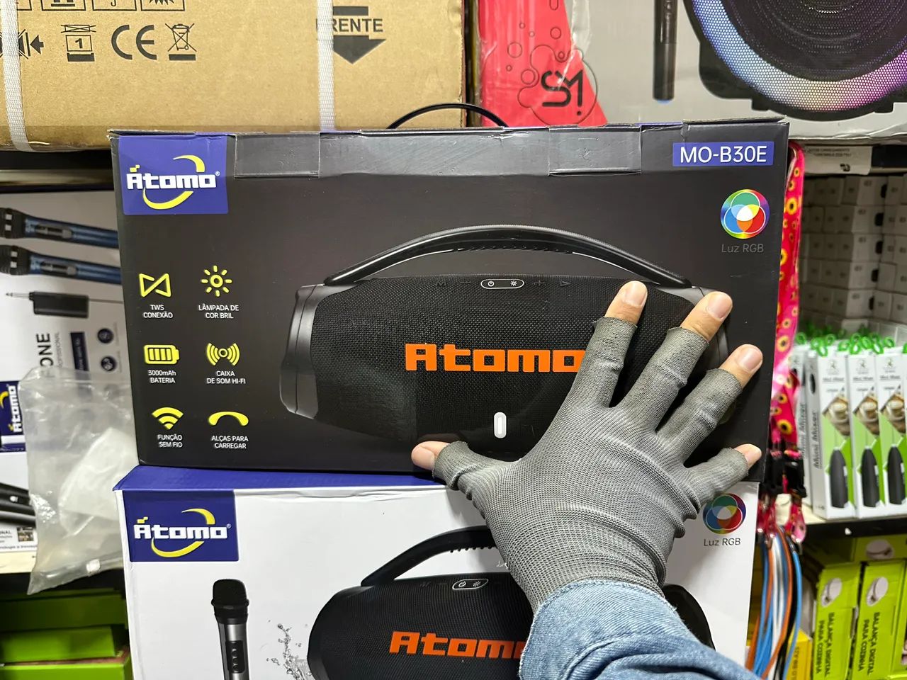 Caixa de som com 2 microfones - Foto 3