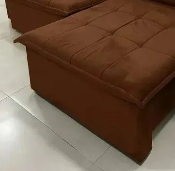 Sofá retratil e reclinavel Londrina marrom - Foto 2