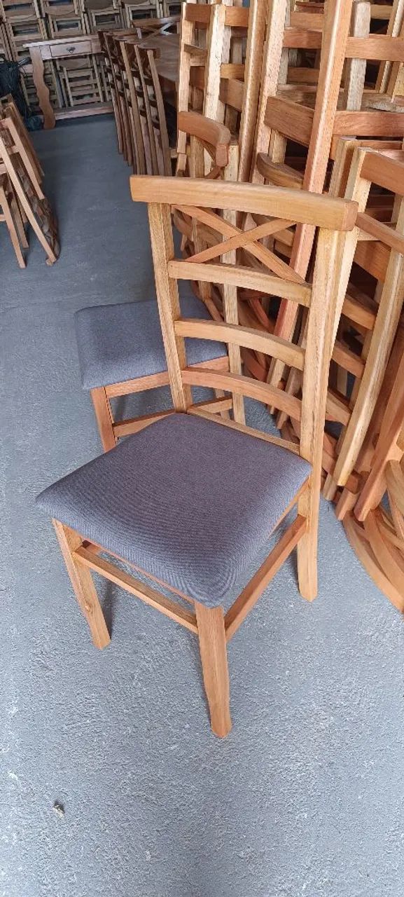 Cadeiras estofadas novas de eucalipto branco $ 249,00 cada no Pix a pronta entrega  - Foto 5