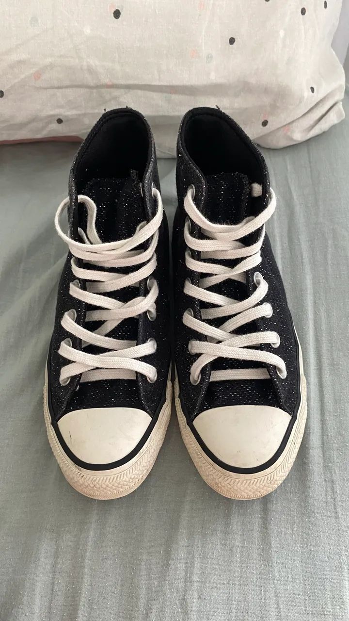 tênis converse all star preto com brilho - Foto 3