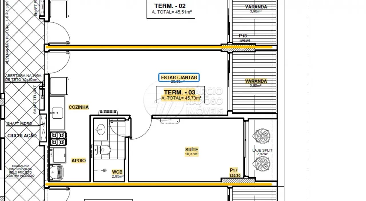 Quarto e Sala com Varanda - 45,73m² - Edf Lucarini - Jatiuca - Foto 3