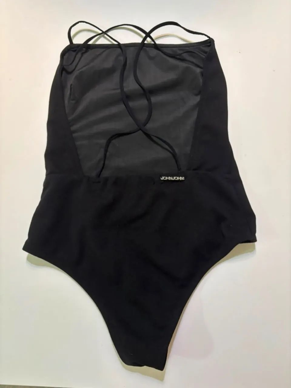 body John John preto tam P transpassado nas costas com fecho tipo bebê - Foto 2