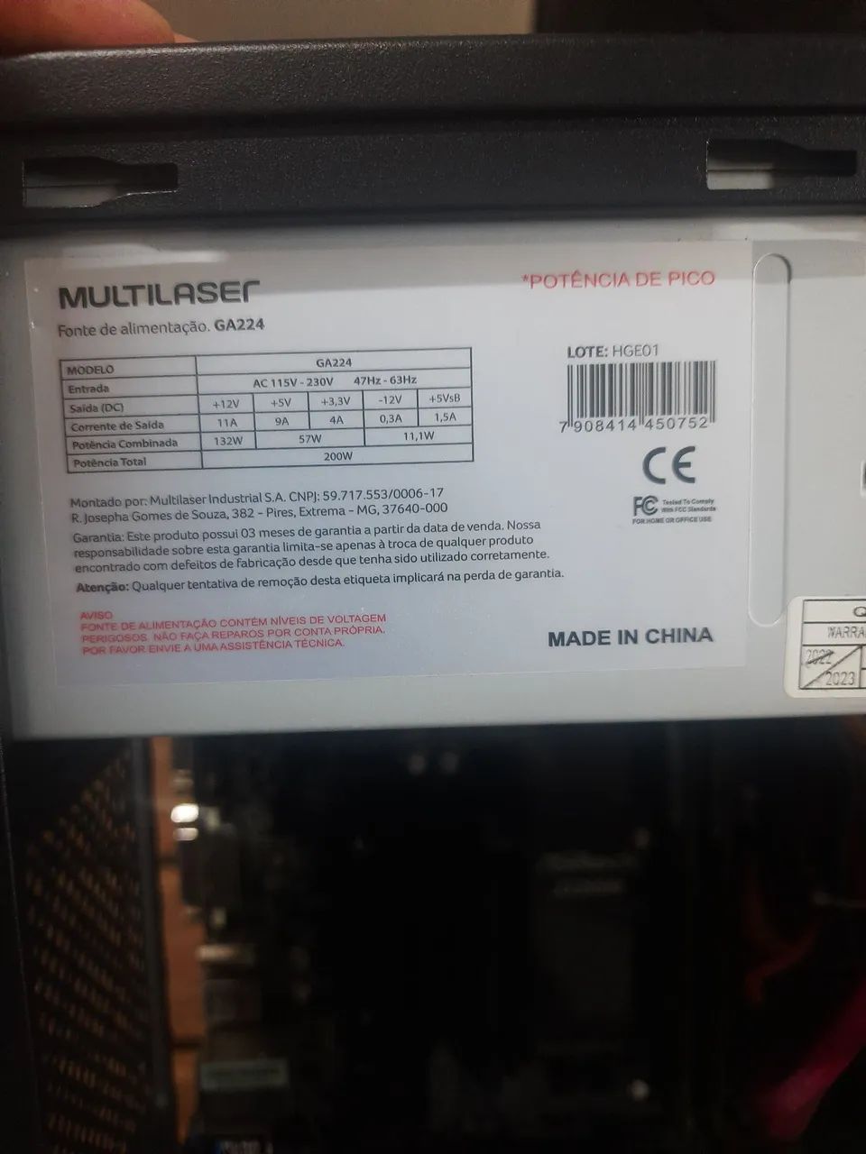 Fonte PC multilaser 