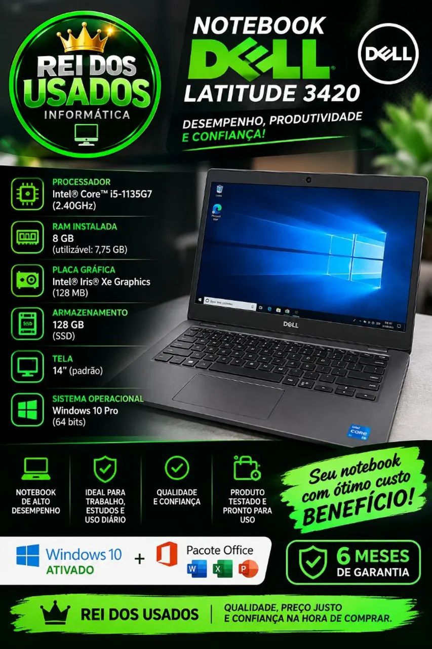 NOTEBOOK DELL LATITUDE 3420<br>? DESEMPENHO, QUALIDADE E CONFIANÇA!