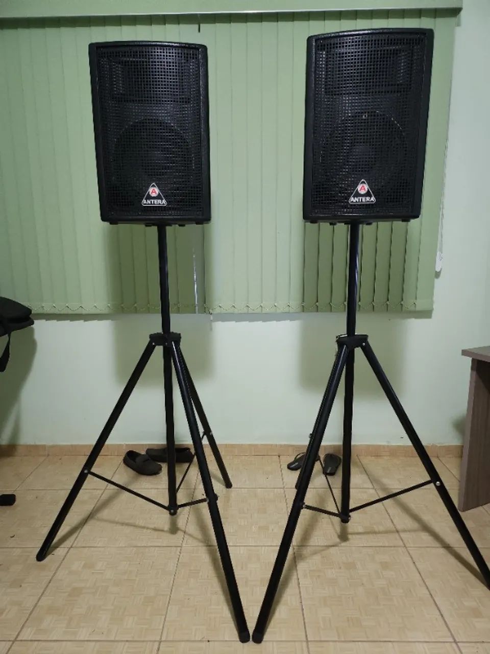 02 Caixas de Som Antera TS 400, com pedestal, e 20 mt cabo