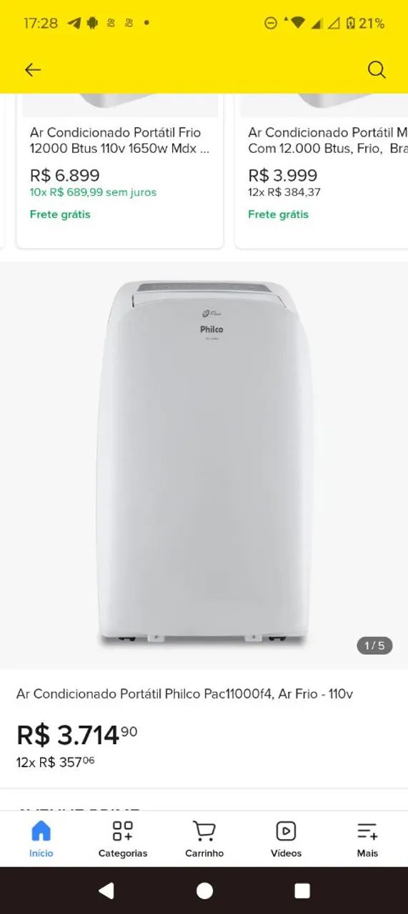 Ar condicionado portátil