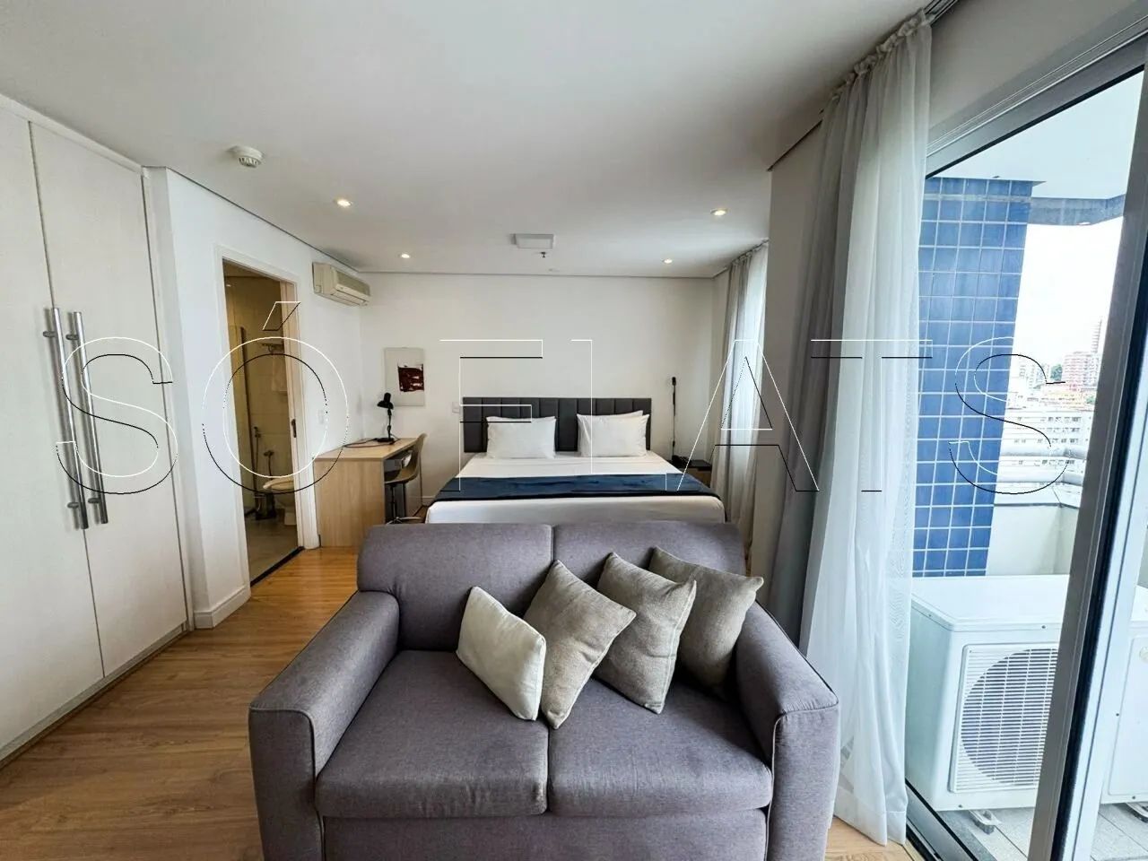 Apartamento totalmente mobiliado no Centro de São Paulo.