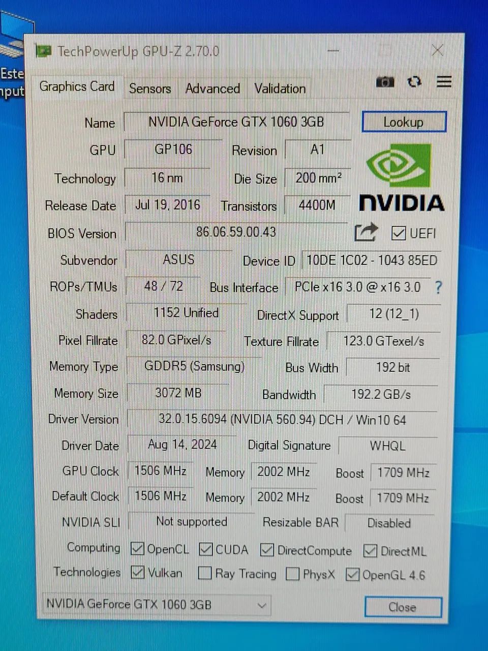 Placa geforce gtx 1060 3gb - Foto 2