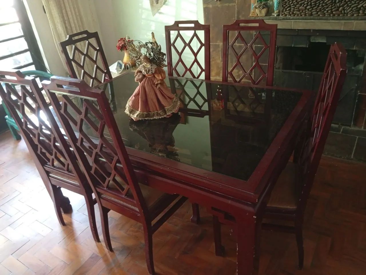 Mesa e conjunto,madeira maciça  - Foto 2