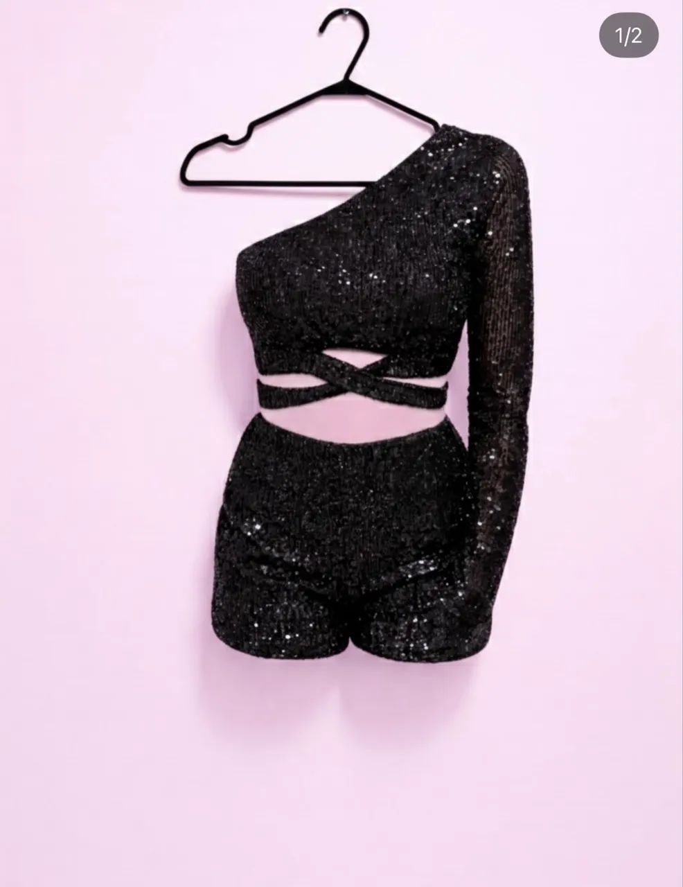 Conjunto paetê preto