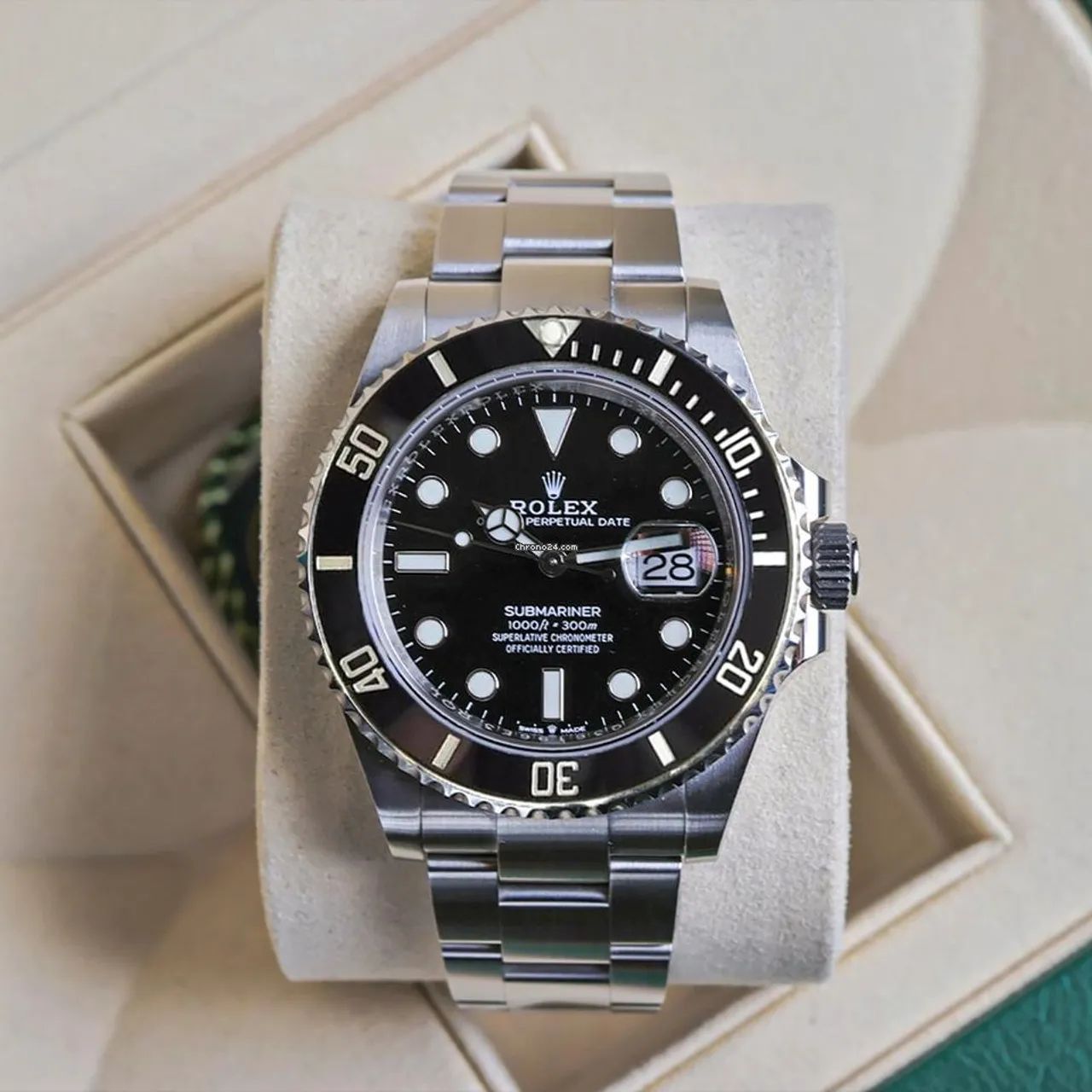Relógio automático preto Rolex submariner 