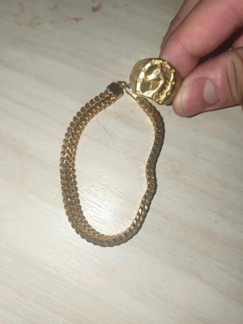Pulseira e anel dourados  - Foto 3