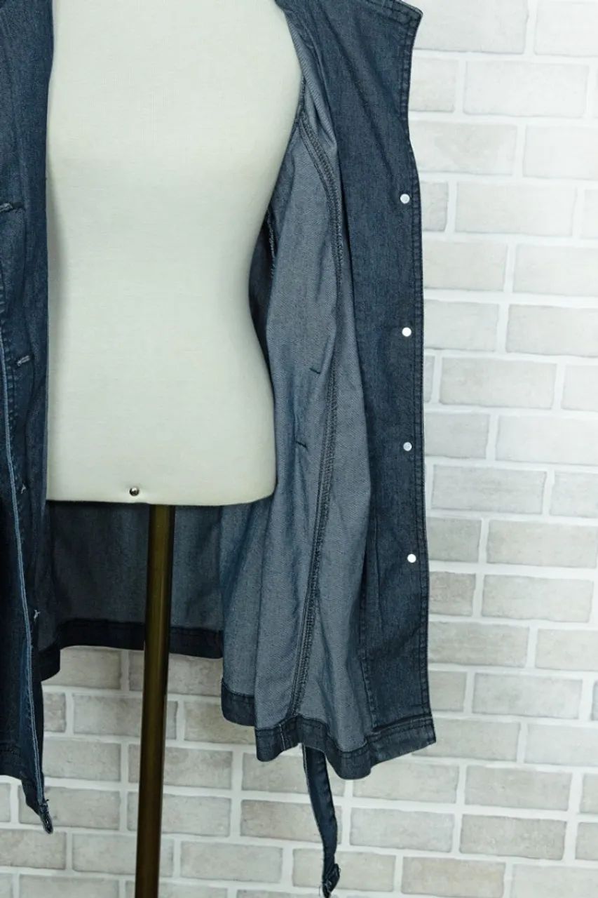 Sobretudo jeans feminino - Foto 3