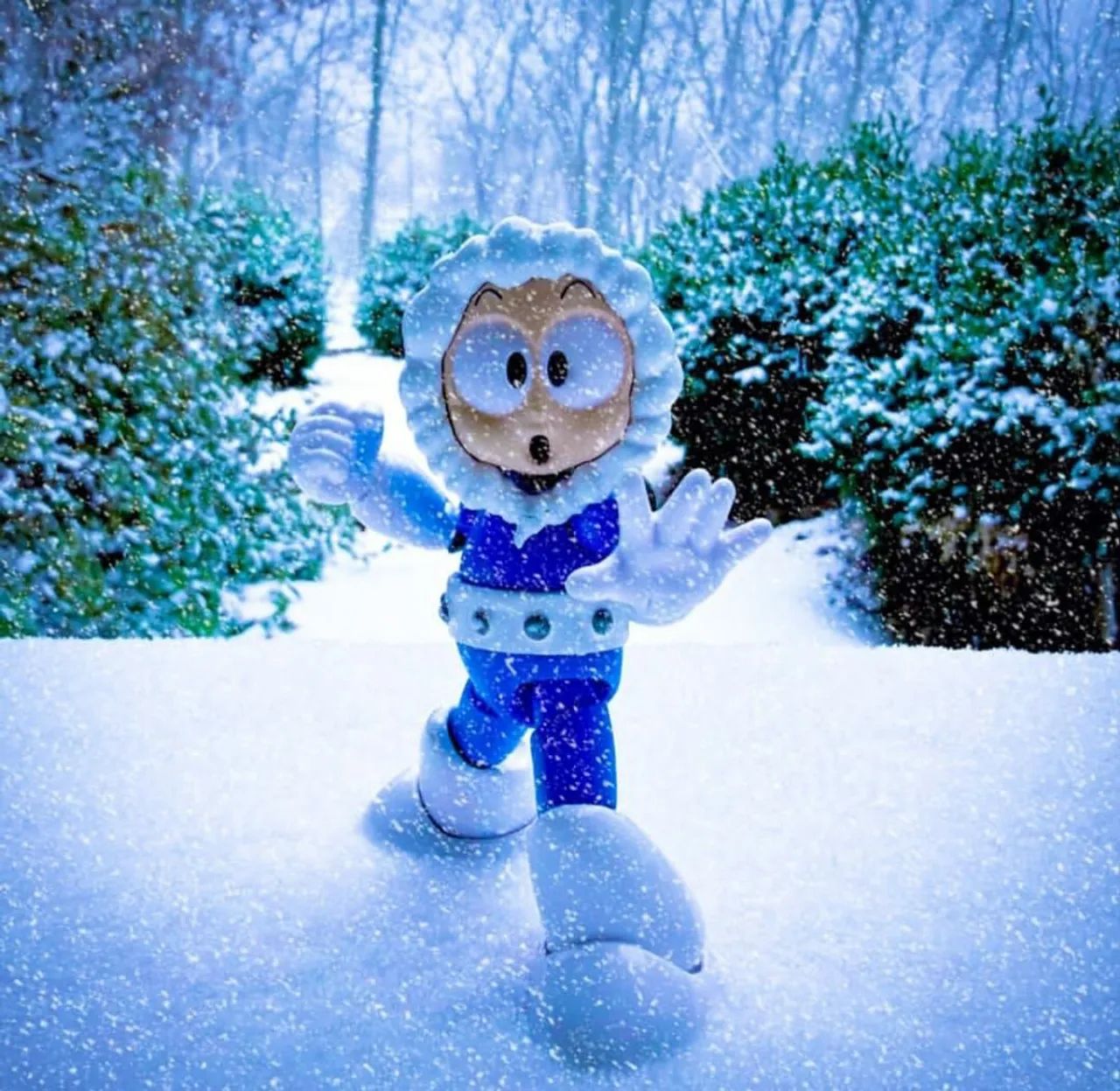 Action Figure Boneco Ice Man do Mega Man 11 Cm Articulado Jada