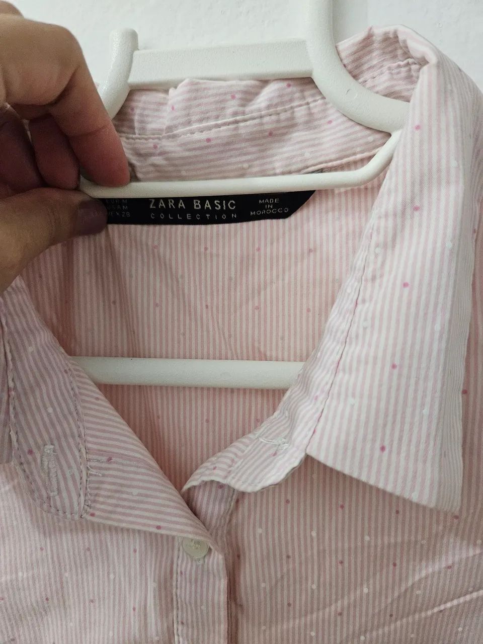 Camisa social rosa Zara M - Foto 3