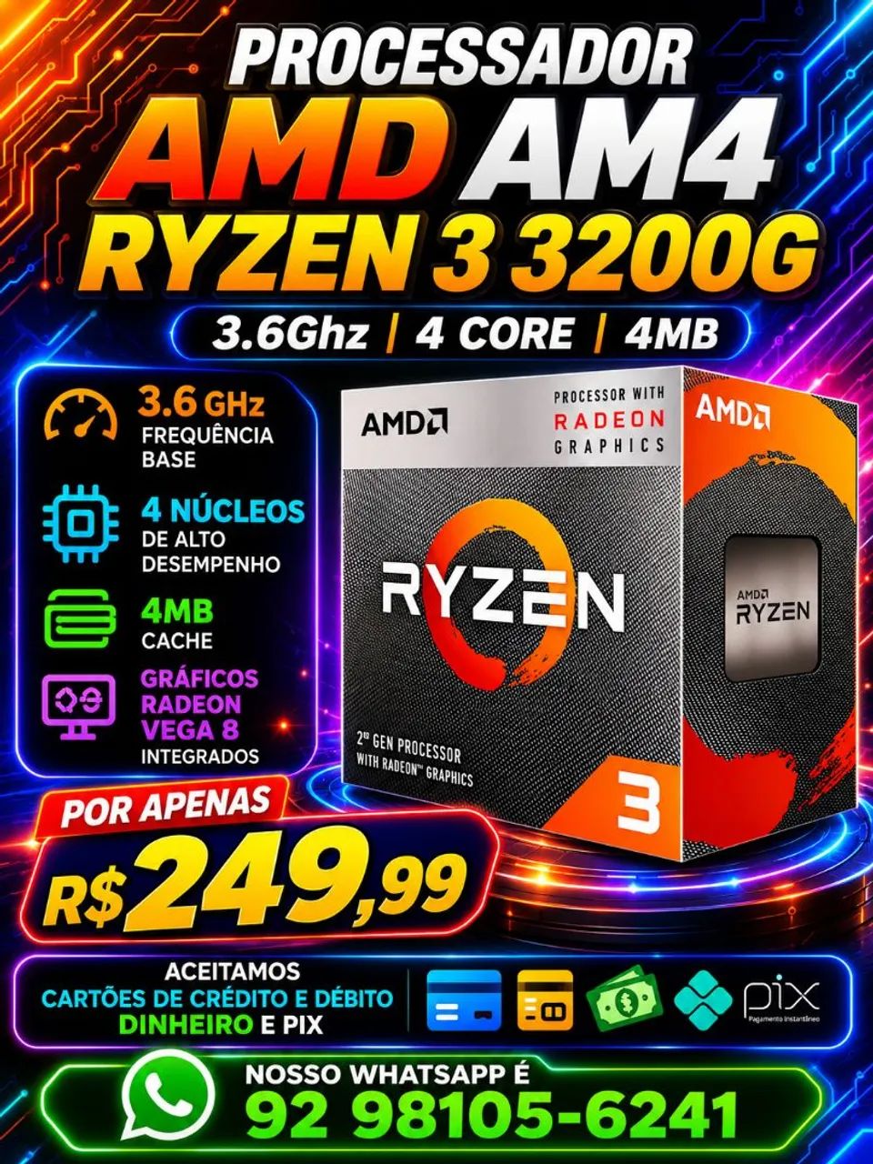 Processador AMD Ryzen 3 3200G