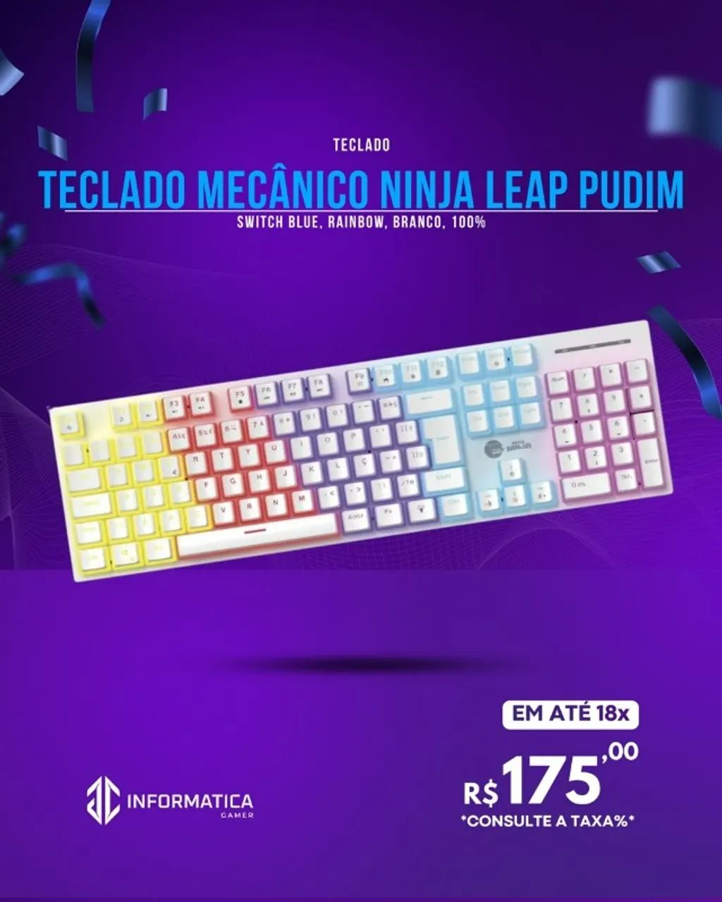 TECLADO MECÂNICO NINJA LEAP PUDIM 