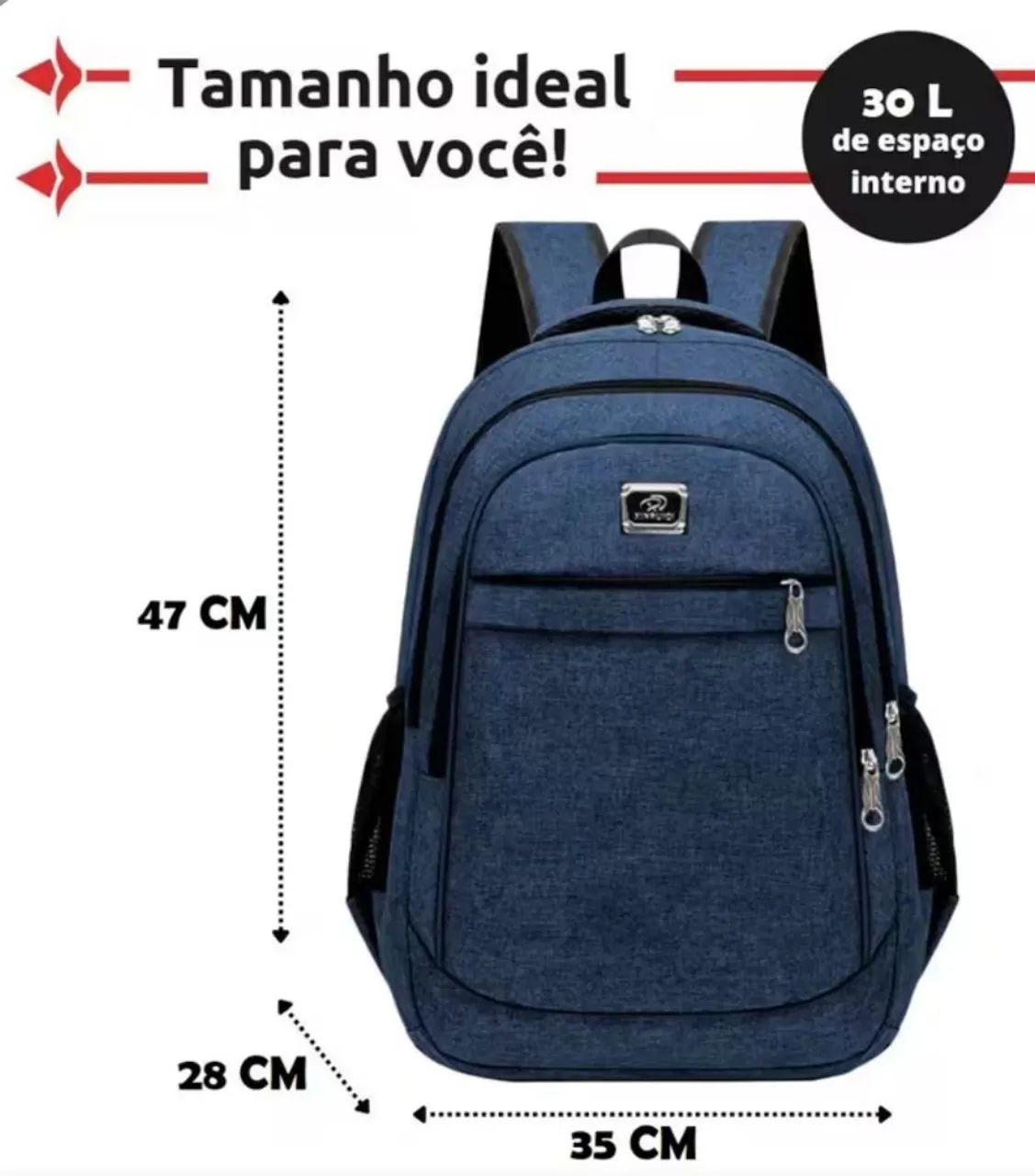 Mochila PREMIUM impermeável azul - Foto 2
