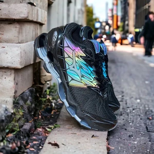 Tênis Mizuno refletivo branco e preto - Foto 2
