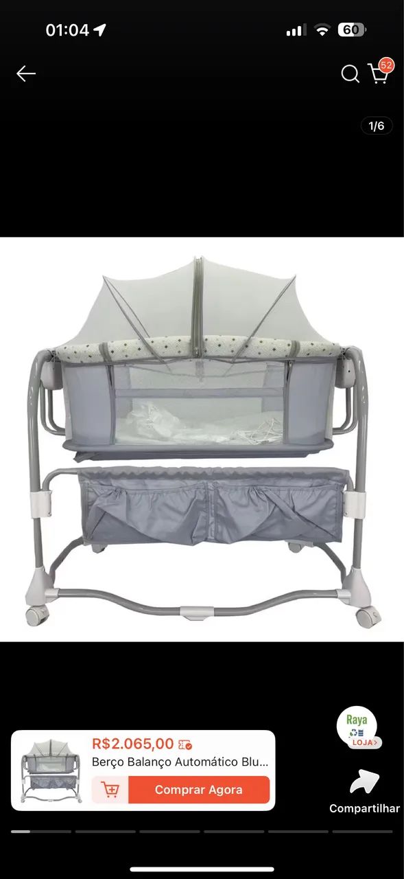 Berço Balanço Automático Bluetooth Com Música Co-bed - Foto 3