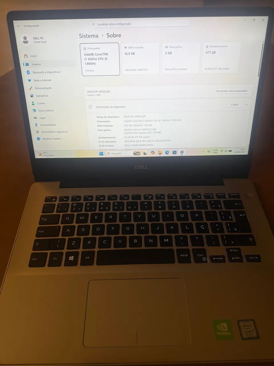 Dell Inspiron 14 P92G - i7 -SSD 480 - 16g RAM - Foto 2