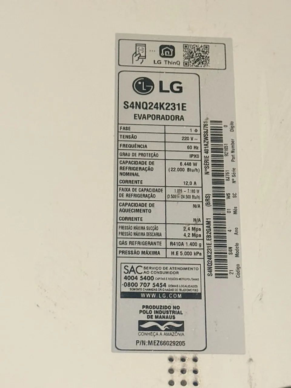 Ar condicionado LG Dual Inverter 22.000 Btus (poucos meses de uso) - Foto 3