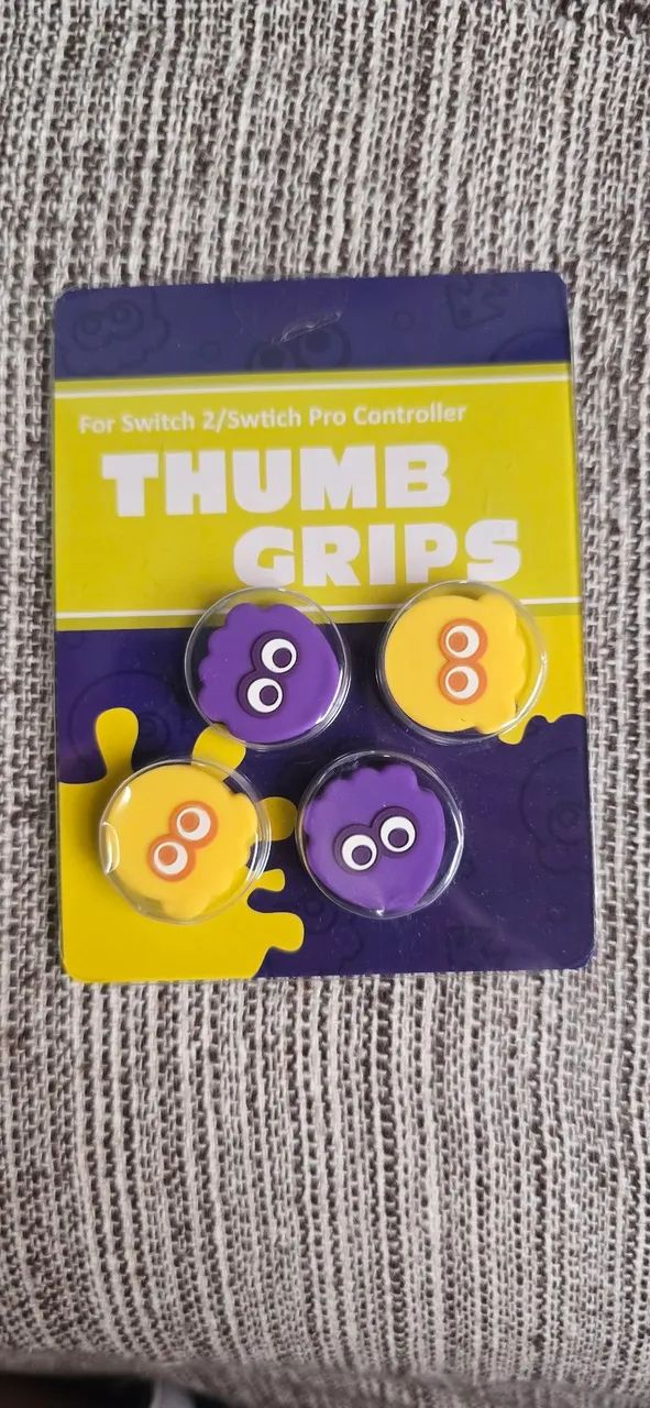 ?Kit 4 Capinhas Protetoras Analógico Thumb Grip Splatoon - Nintendo Switch Pro Controller