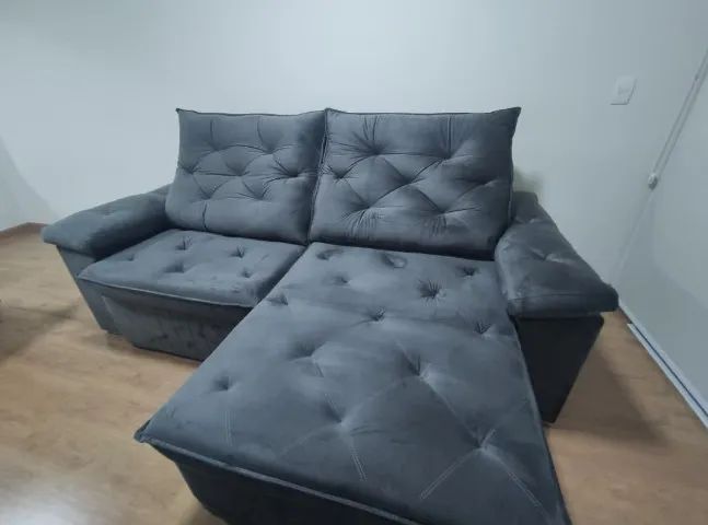 Sofá retrátil e reclinável - 4 lugares - ótimo estado - Foto 4