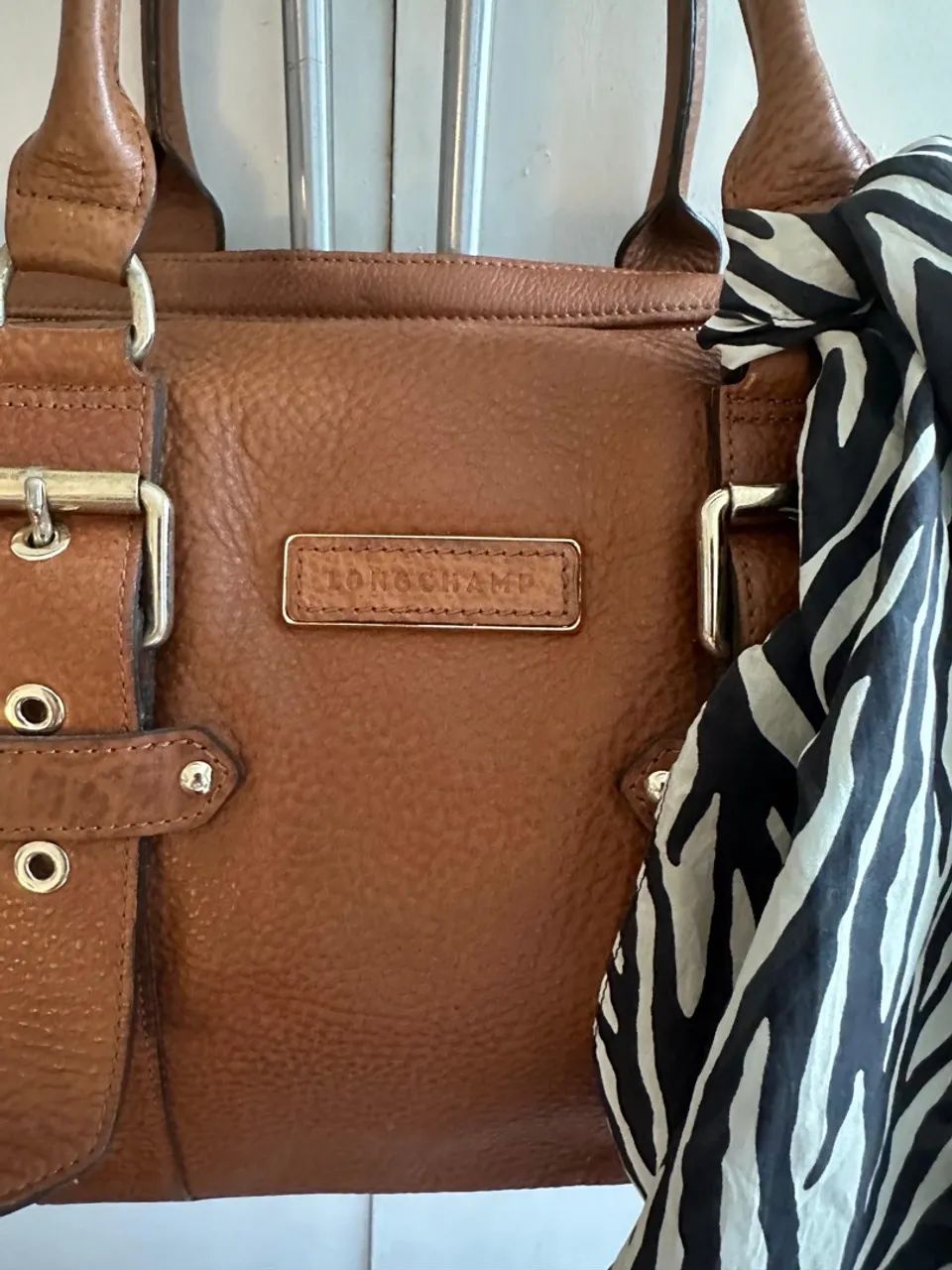 Bolsa Longchamp couro marrom Kate Moss - Foto 2