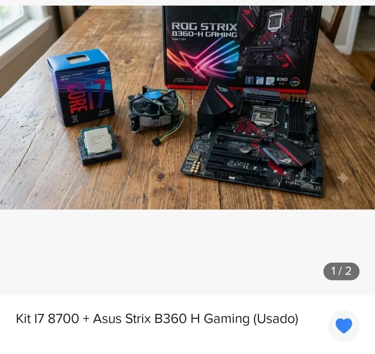 I7 8700 + asus strix b360hgaming - Peças de Hardware - Ijuí