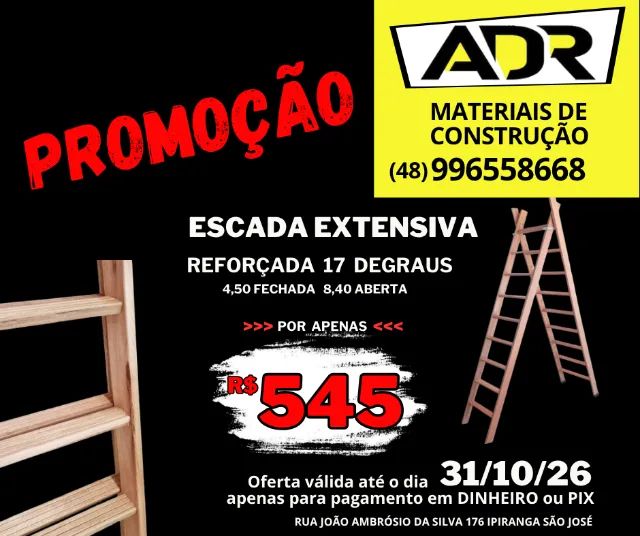 Escada De Eucalipto Extensiva 17 Degraus