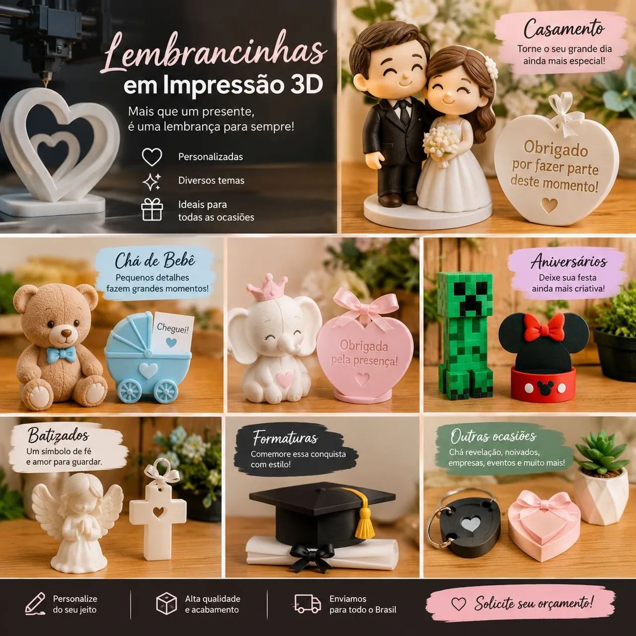 Impressão 3d lembrancinhas 
