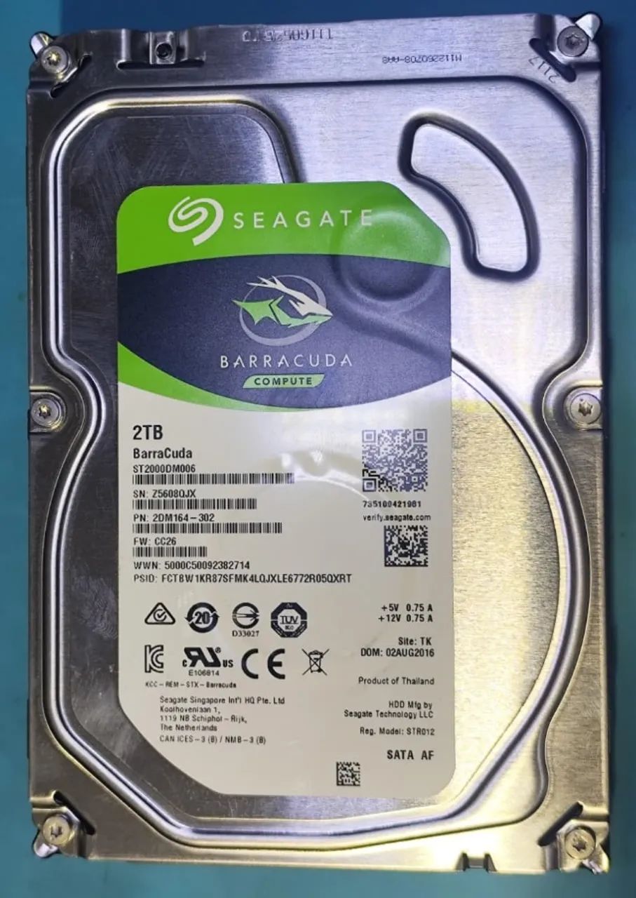 HD 2TB SEAGATE BARRACUDA - 100% - Foto 2