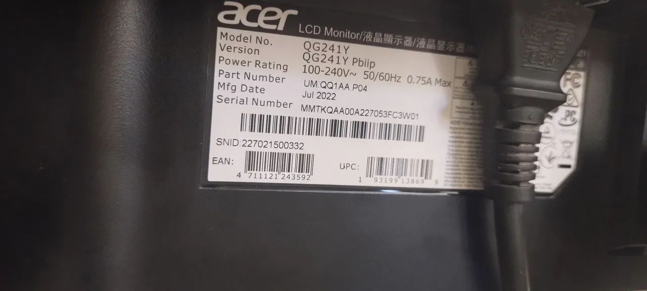 Monitor Acer 24" com defeito - Foto 4