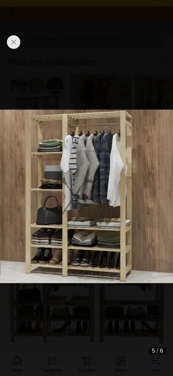 Araras para roupas em madeira - Foto 2