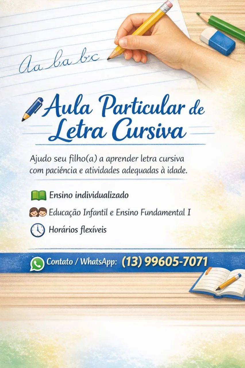 Aula particular de Letra CURSIVA /(  EMENDADA)