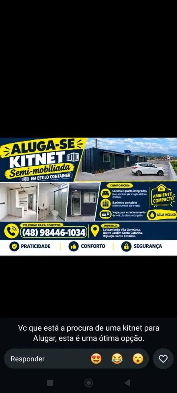 ? ALUGA-SE KITNET ESTILO CONTÊINER