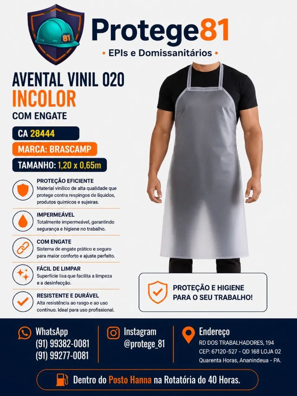 Avental Vinil Incolor