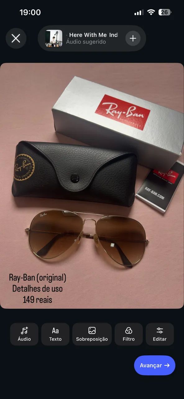 Óculos original Ray Ban