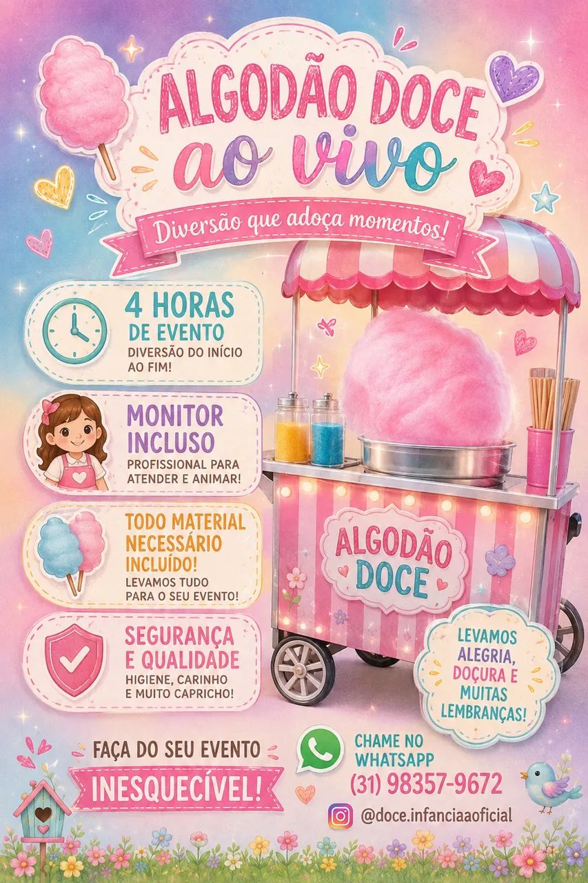 Algodão doce Ao vivo , copo personalizado  - Foto 2