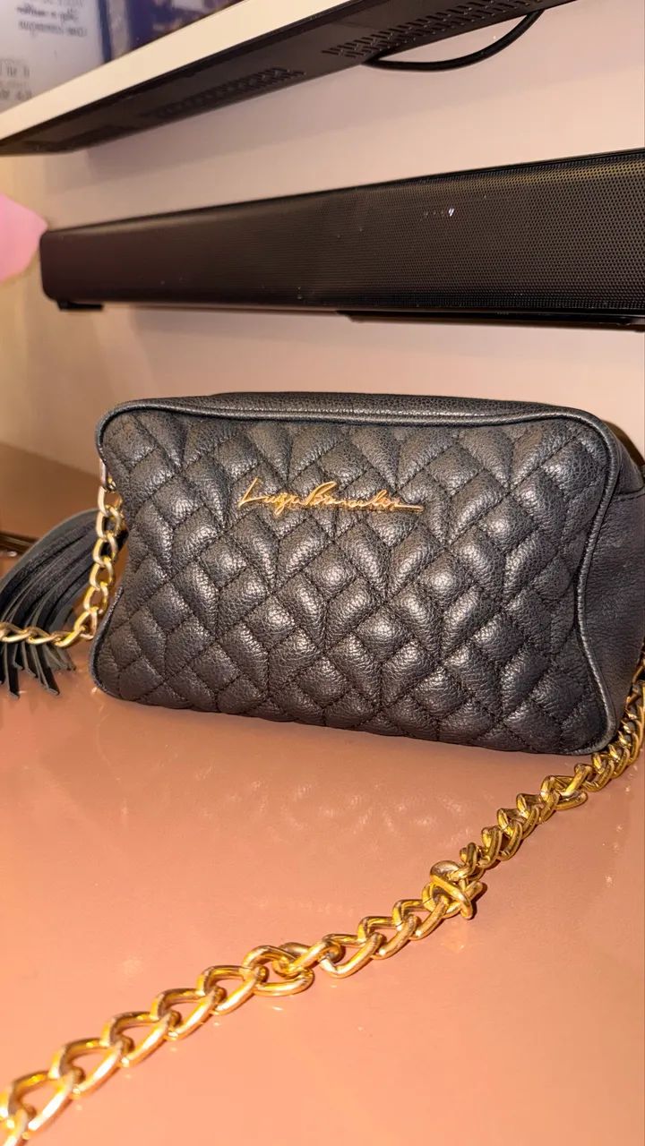 Bolsa Luiza Barcelos preta modelo grande