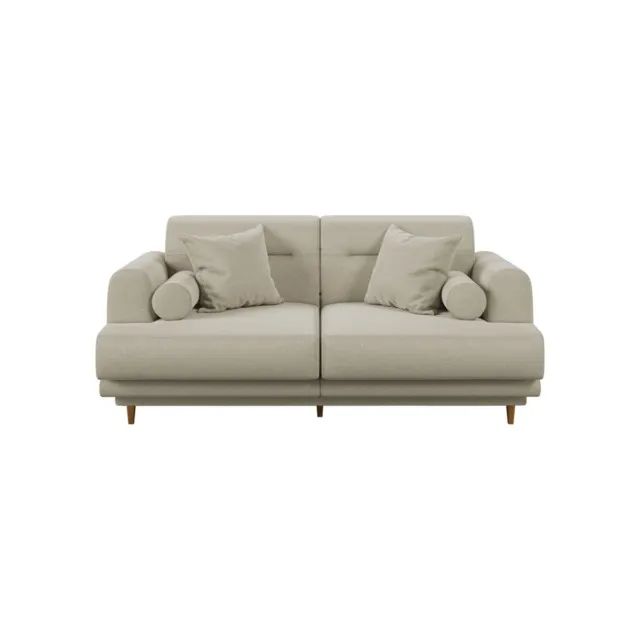 Conjunto Sofá 2,20m + Poltrona Lisboa Encosto Fixo Espuma D28 SuperSofth Com Almofadas Sol