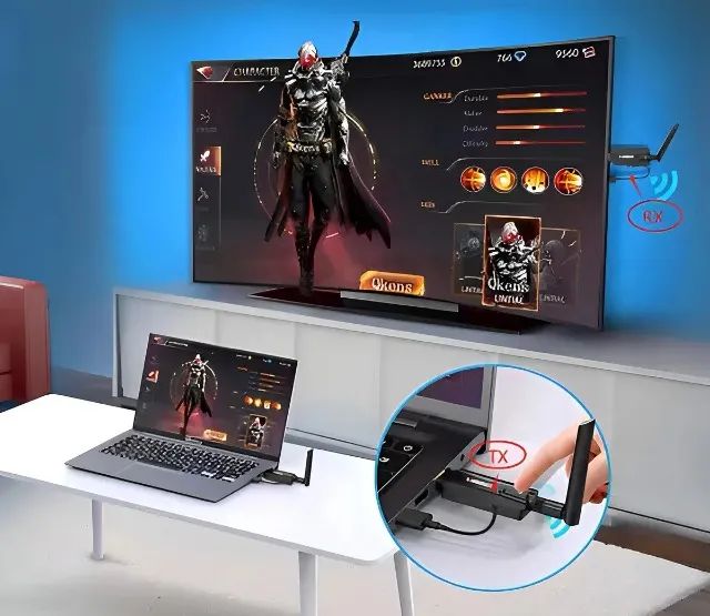 Transmissor E Receptor 100m Wifi Extensão Hdmi Sem Fio Cor Preto - Foto 3